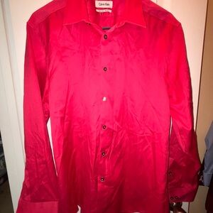 Calvin Klein Vibrant Pink Button Up Shirt